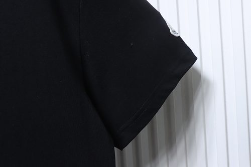 Moncler 26ss Short-Sleeve T-Shirt with Lettering Print on the Collar Black