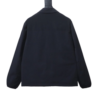 Moncler 26SS Classic Arm Logo Polo-Collar Lightweight Jacket Black 02