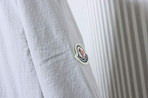 Moncler 26SS Classic Arm Logo Polo-Collar Lightweight Jacket Grey