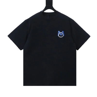 Moncler 26SS Front and Back Appliqué Embroidery T-Shirt Black 01