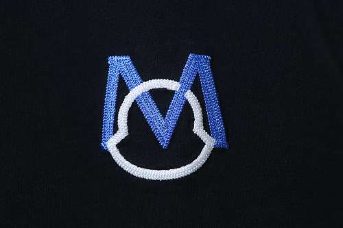 Moncler 26SS Front and Back Appliqué Embroidery T-Shirt Black