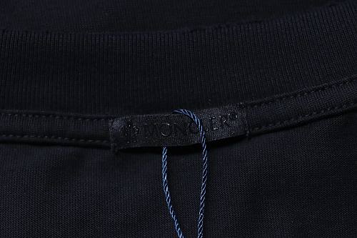 Moncler 26SS Front and Back Appliqué Embroidery T-Shirt Black