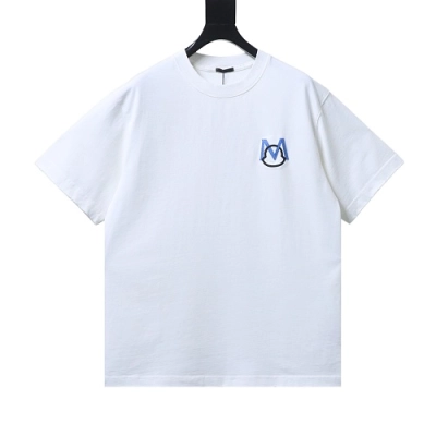 Moncler 26SS Front and Back Appliqué Embroidery T-Shirt White 01