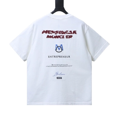 Moncler 26SS Front and Back Appliqué Embroidery T-Shirt White 02