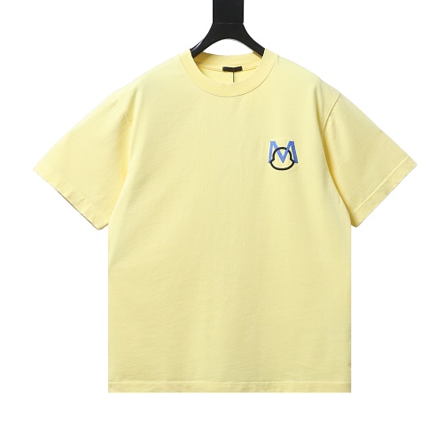 Moncler 26SS Front and Back Appliqué Embroidery T-Shirt Yellow