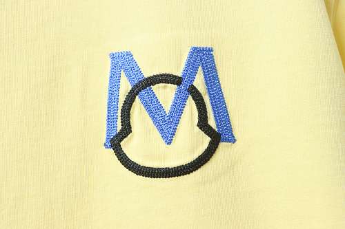 Moncler 26SS Front and Back Appliqué Embroidery T-Shirt Yellow