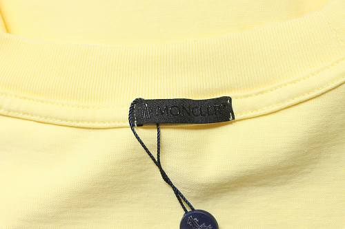 Moncler 26SS Front and Back Appliqué Embroidery T-Shirt Yellow