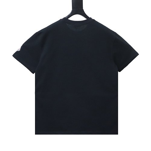 Moncler 26SS Short-Sleeve T-Shirt with Chest Logo Emblem Black