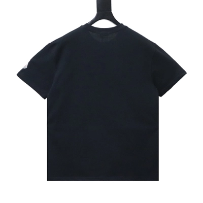 Moncler 26SS Short-Sleeve T-Shirt with Chest Logo Emblem Black 02