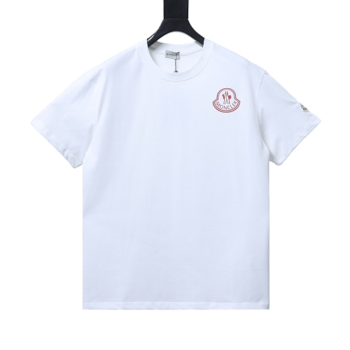 Moncler 26SS Short-Sleeve T-Shirt with Chest Logo Emblem White