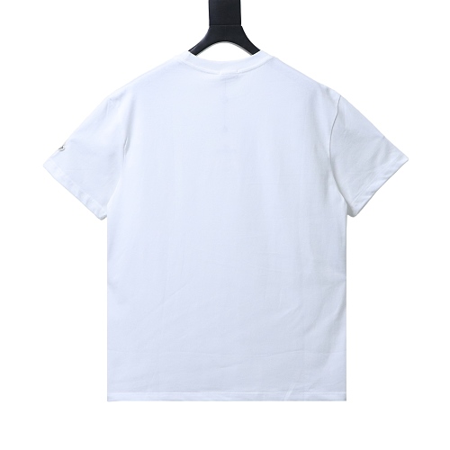 Moncler 26SS Short-Sleeve T-Shirt with Chest Logo Emblem White