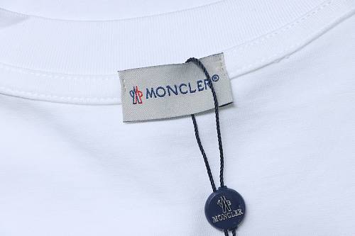 Moncler 26SS Short-Sleeve T-Shirt with Chest Logo Emblem White