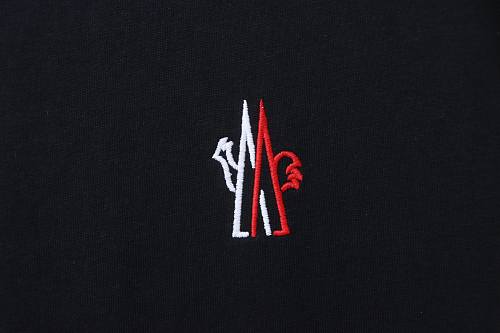 Moncler 26SS Three-Color Embroidered Small Logo T-Shirt Black