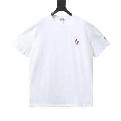 Moncler 26SS Three-Color Embroidered Small Logo T-Shirt White 01