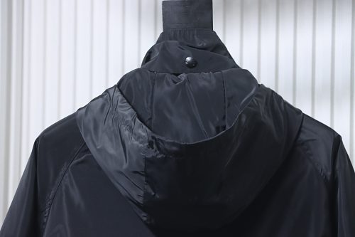 Moncler 26SS Workwear-Style Lightweight Hooded Jacket with Silicone Arm Patch