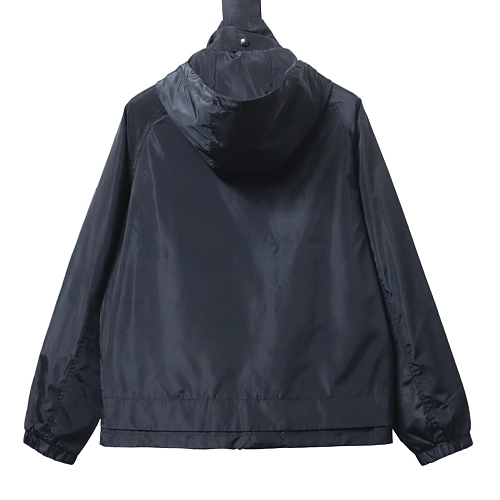 Moncler 26SS Workwear-Style Lightweight Hooded Jacket with Silicone Arm Patch