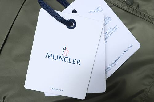 Moncler 26SS Workwear-Style Lightweight Hooded Jacket with Silicone Arm Patch Green