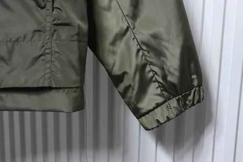 Moncler 26SS Workwear-Style Lightweight Hooded Jacket with Silicone Arm Patch Green