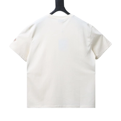 Moncler Short-Sleeve T-Shirt with Front Lettering Logo Apricot 02