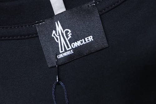 Moncler Short-Sleeve T-Shirt with Front Lettering Logo Black