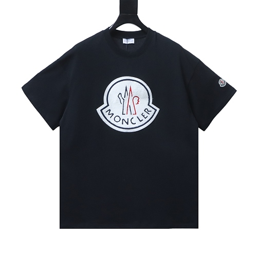Moncler Terry Embroidery T-Shirt Black