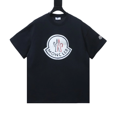 Moncler Terry Embroidery T-Shirt Black 01