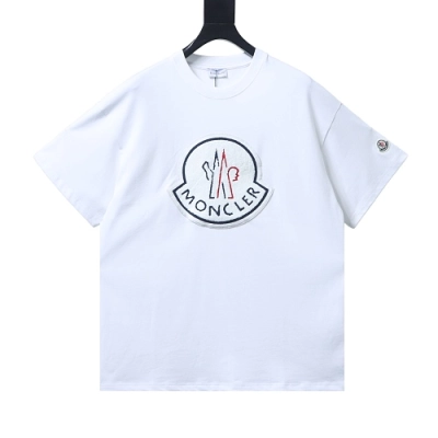 Moncler Terry Embroidery T-Shirt White 01
