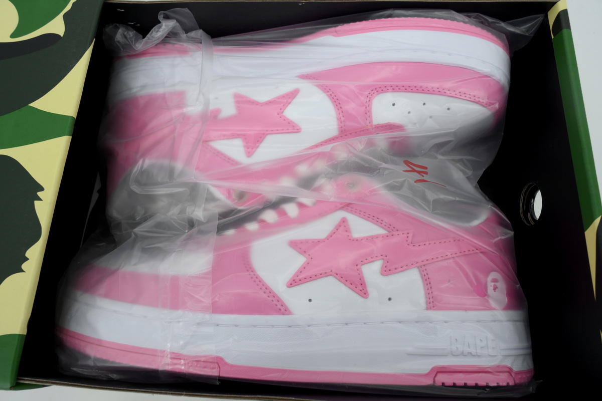 A BATHING APE Peach Red/ White OXZ-SHMX30-491P