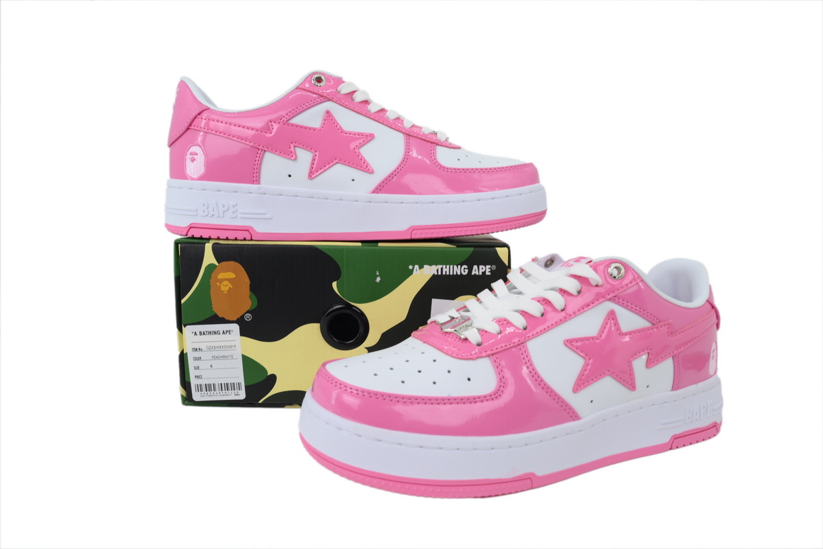 A BATHING APE Peach Red/ White OXZ-SHMX30-491P