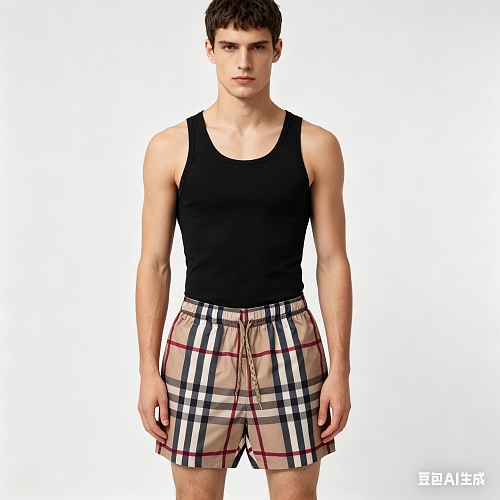 Burberry 22SS Checkered Stretch Drawstring Shorts
