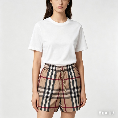 Burberry 22SS Checkered Stretch Drawstring Shorts