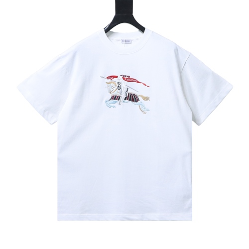 Burberry 25ss Color Block Equestrian Embroidered Short-Sleeve T-Shirt