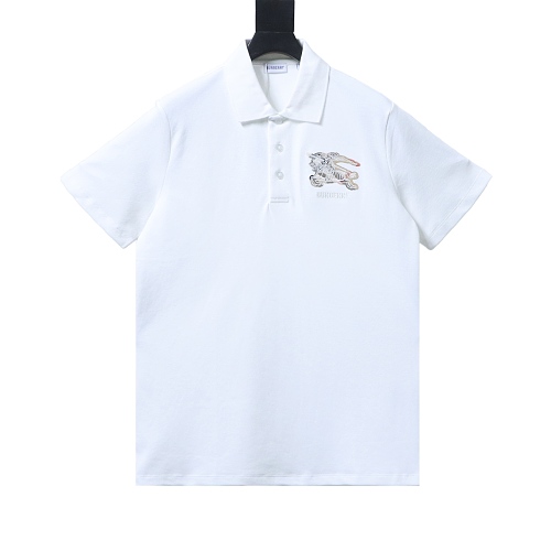 Burberry 26SS Appliqué Checkered Horse Short-Sleeve Polo Shirt