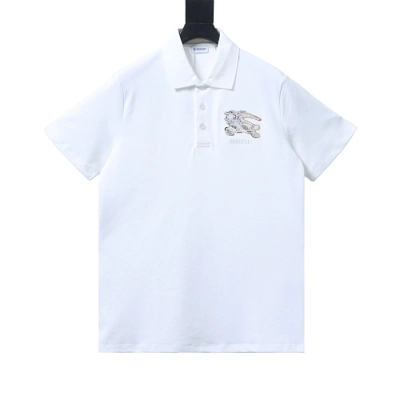 Burberry 26SS Appliqué Checkered Horse Short-Sleeve Polo Shirt 01