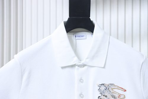 Burberry 26SS Appliqué Checkered Horse Short-Sleeve Polo Shirt