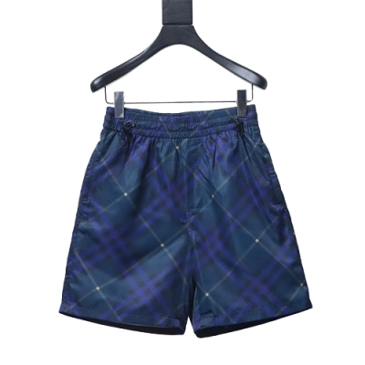 Burberry Dark blue plaid shorts 01