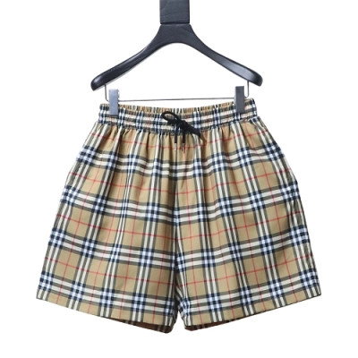Burberry Drawstring Checkered Beach Casual Five-Point Shorts 01