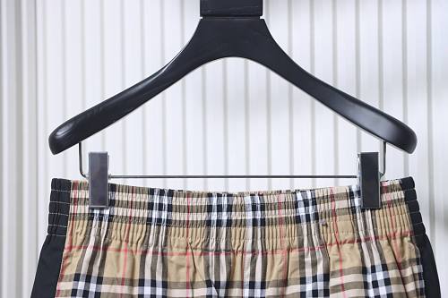 Burberry Side striped plaid stretch cotton trousers