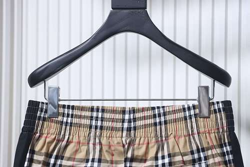 Burberry Side striped plaid stretch cotton trousers