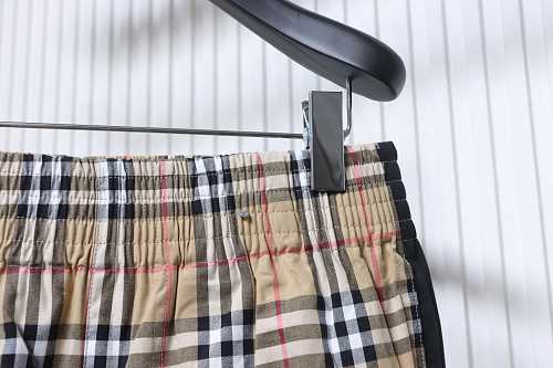 Burberry Side striped plaid stretch cotton trousers