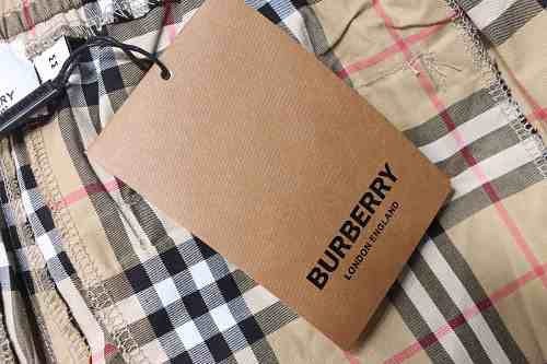 Burberry Side striped plaid stretch cotton trousers