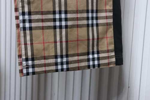 Burberry Side striped plaid stretch cotton trousers