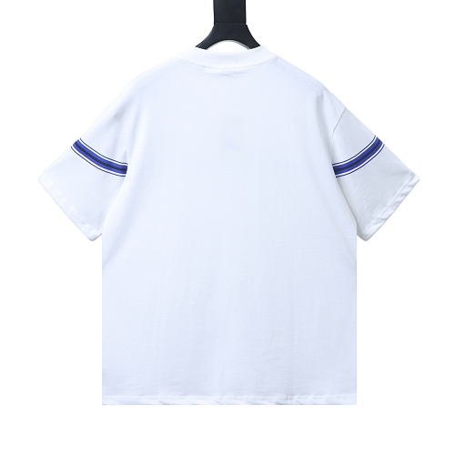 Burberry Striped Print with Classic Horse Embroidery Short-Sleeve T-Shirt