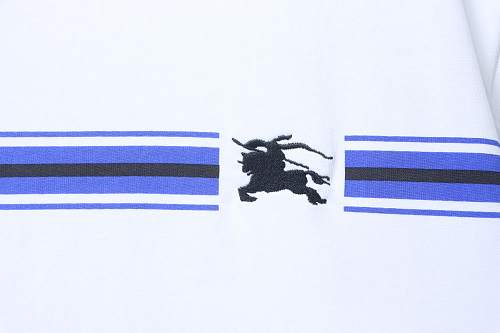 Burberry Striped Print with Classic Horse Embroidery Short-Sleeve T-Shirt