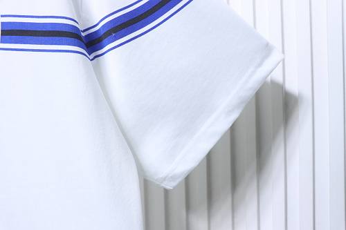 Burberry Striped Print with Classic Horse Embroidery Short-Sleeve T-Shirt