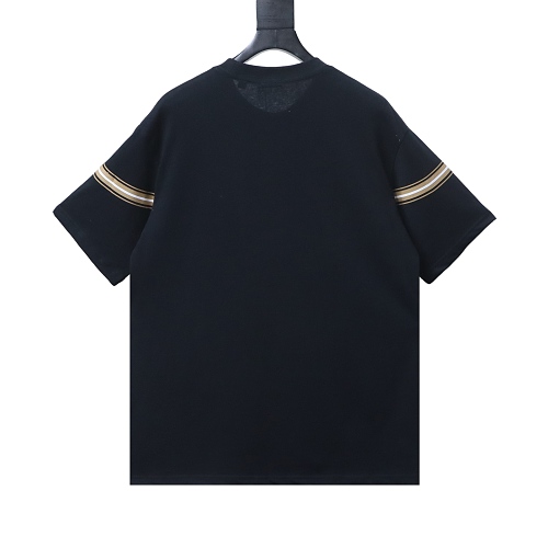 Burberry Striped Print with Classic Horse Embroidery Short-Sleeve T-Shirt