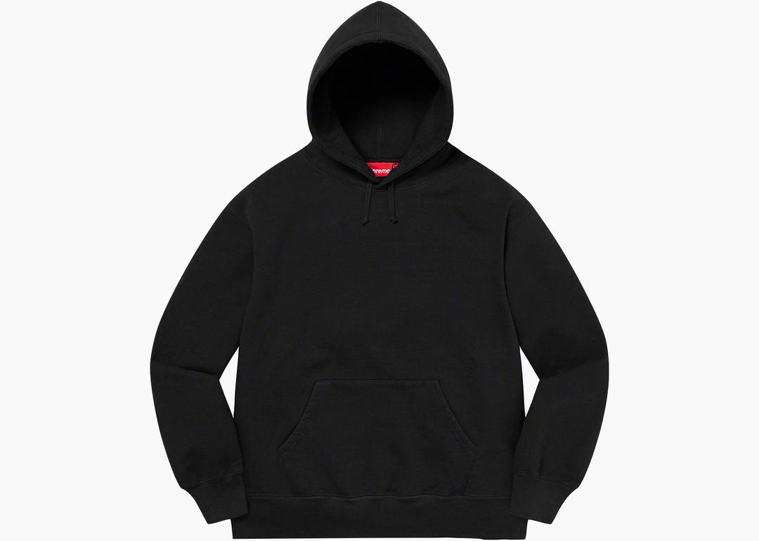 Supreme Satin Appliqué Hooded Sweatshirt Black