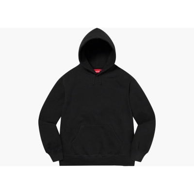 Supreme Satin Appliqué Hooded Sweatshirt Black 02