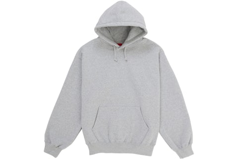 Supreme Satin Appliqué Hooded Sweatshirt Heather Grey