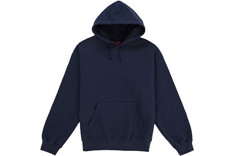 Supreme Satin Appliqué Hooded Sweatshirt Navy